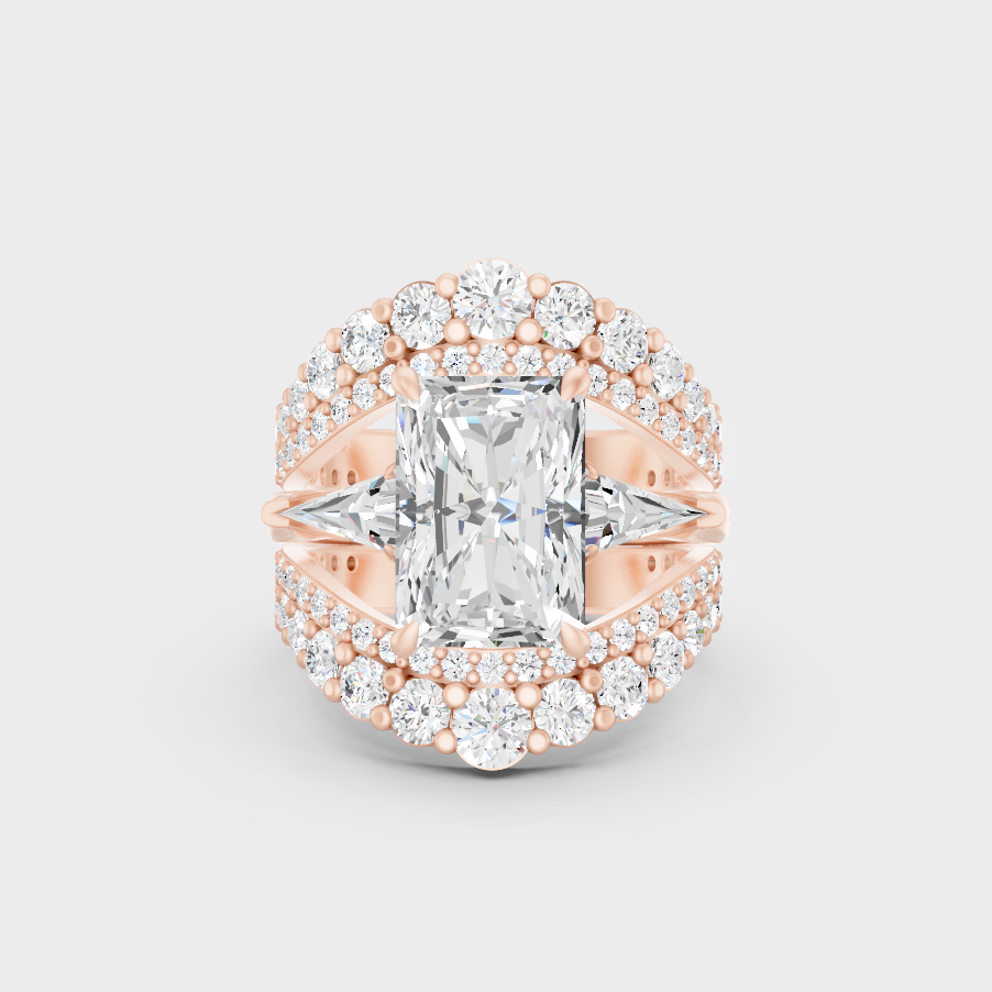 Rose Gold Multishape Lab Grown Diamond Ring Elegant Luxury Style